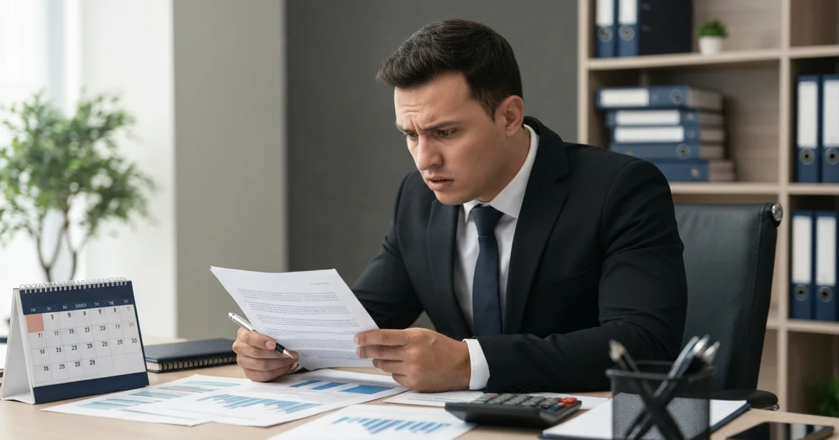 Empresário recebendo notificação de exclusão do Simples Nacional e consultando contador em SC