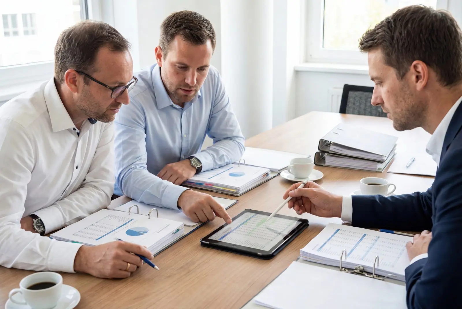Equipe contábil analisando documentos da Reforma Tributária Equipe contábil analisando documentos da Reforma Tributária